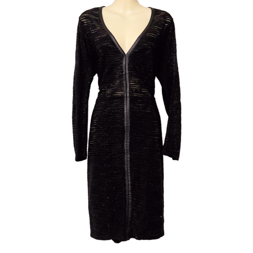 FASHION TO FIGURE Glitter Sparkle Sheer Cocktail Party Little Black Dress XL 0X